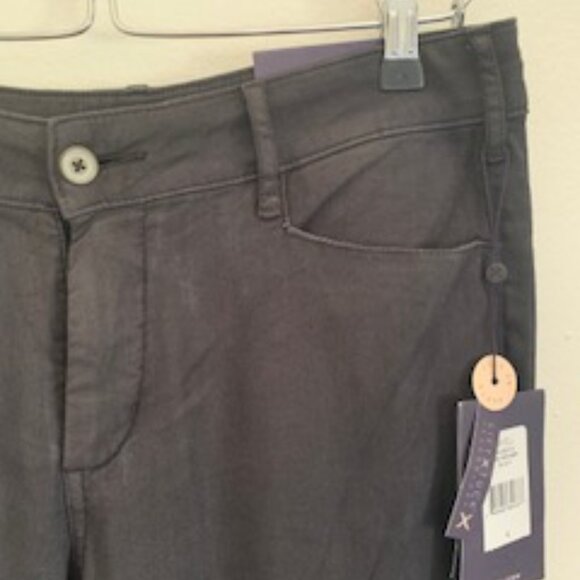 NYDJ Stretch Linen Trouser Pant_Black_Size 6 - Picture 3 of 8